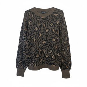 A.P.C. Wool Blend Sweater, Thick & Luxurious, Animal Print,
Brown, black and tan